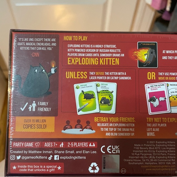 NWT EXPLODING KITTENS CARD GAME - Picture 2 of 7
